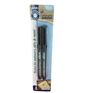 Calligraphy Markers Pens Pack Of Chisel Tip Black NEW Art Skills Craft 672125054